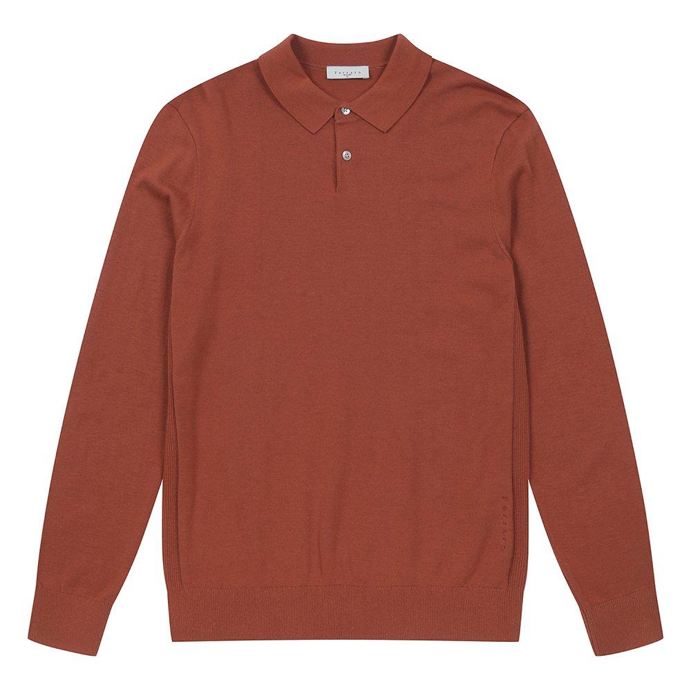 FERRAROMILANO Men'S Solid Color Collared Sweater Dark Orange (A0Ca10167)