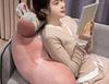 Large Bedside Backrest Cushion - Soft Lumbar Pillow for Reading & Phone Use In Dormitory or Tatami Rooms.