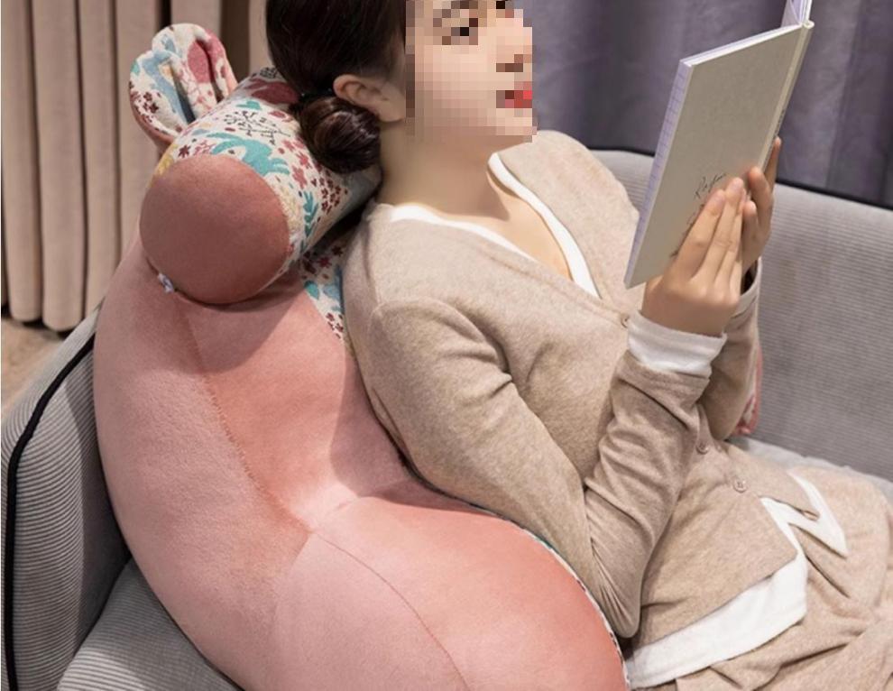 Large Bedside Backrest Cushion - Soft Lumbar Pillow for Reading & Phone Use In Dormitory or Tatami Rooms.