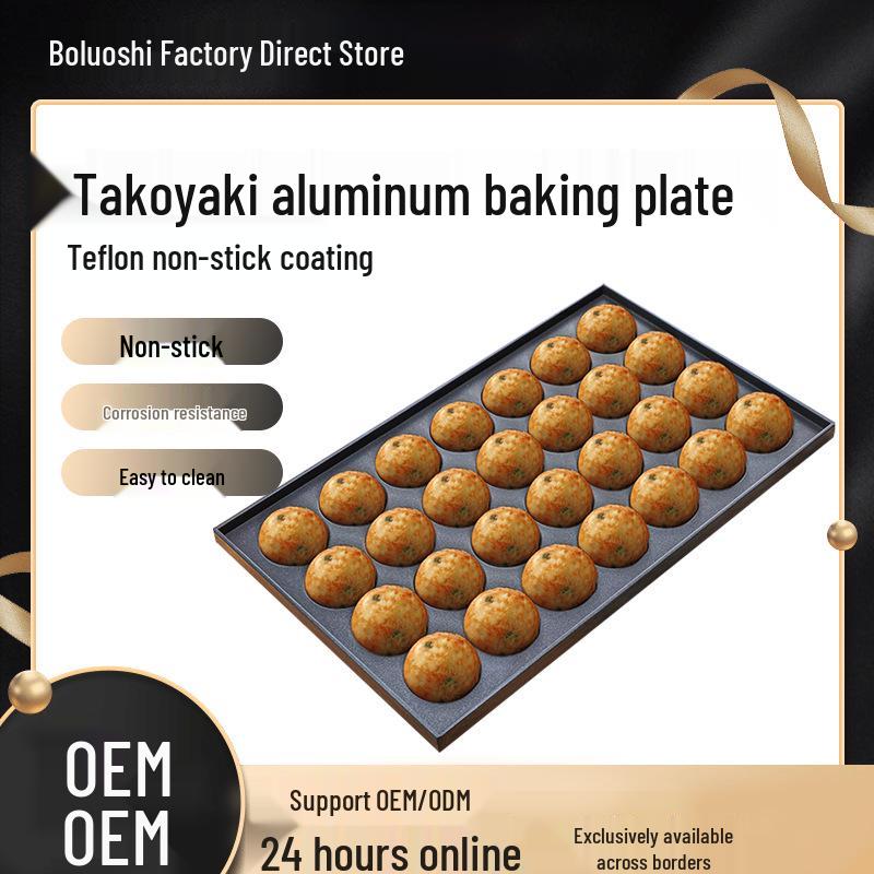 28-Hole Gas Aluminum Takoyaki Mold & Fish Ball Baking Pan 12-Hole Home Takoyaki Grill Plate