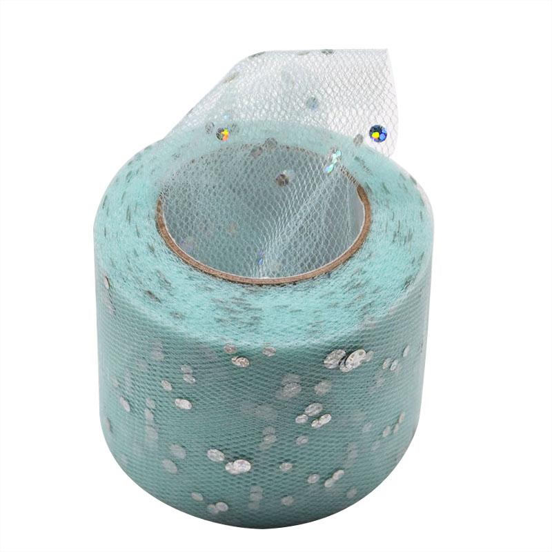 25Yards Baby Shower Glitter Sequin Tulle Roll Fabric Spool Tutu Party Birthday Gift Wedding Decoration Favors Event Supplies