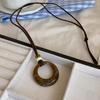 Newly Arrived Luxurious Retro Hoop Pendant Necklace for Women - Minimalist Chinese Style Accessory for Summer 2025