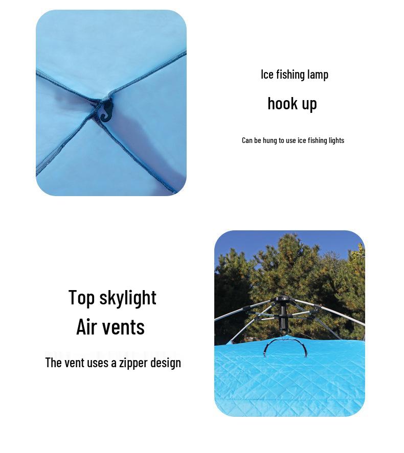 Instant Open Fully Automatic Winter Fishing Tent - No Assembly Needed, Thickened for Warmth and Cold Protection, Ideal for Camping and Ice Fishing.