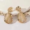 New Korean Fashion Earrings Zircon Square Stone Earrings Vintage Gold Color Small Earrings for Women Jewelry Accessorries Gift