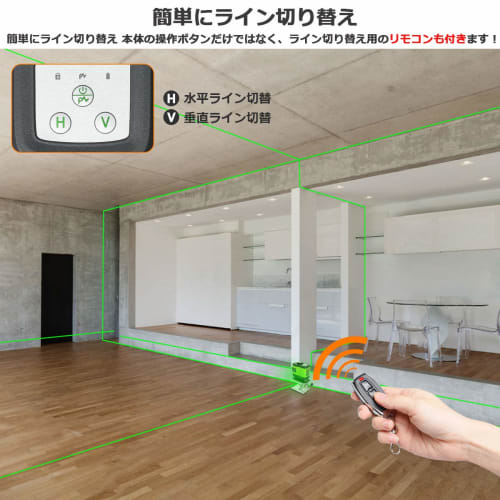 Huepar 3x360 Laser Level, Green, with Cross Lines, Large Square, and Full Line Illumination, Dual Power Supply, Rechargeable, Connection Adapter, Rem