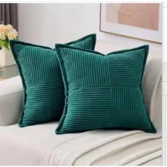 Broadside Ttriped Throw Cushion Cover 45x45cm Corduroy Pillow Covers with Splicing 18x18Inch Pillowcase for Sofa  Bed Livingroom