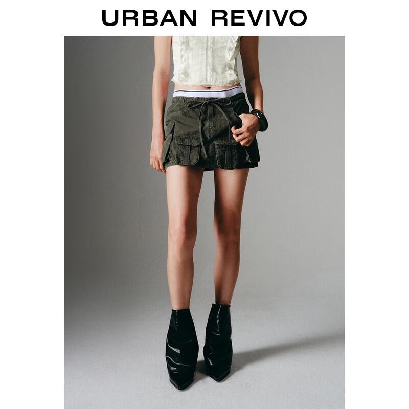 UR 2025 Women s Workwear Colorblock Multi-Pocket Casual Skirt XXS