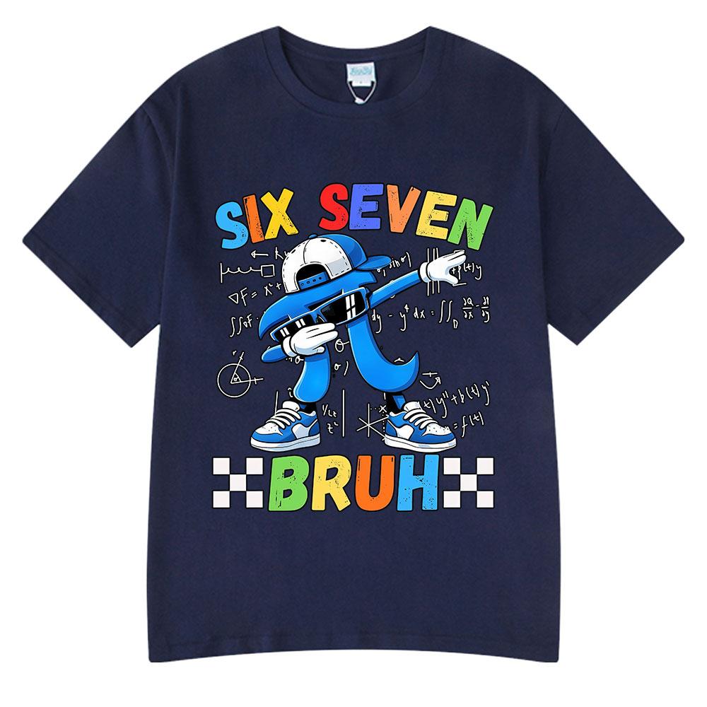 Six Seven Bruh Pi Day Dabbing Funny Cartoon Meme T Shirts Unisex Women Clothing Fashion Harajuku Cotton Casual Short Sleeve T-shirt