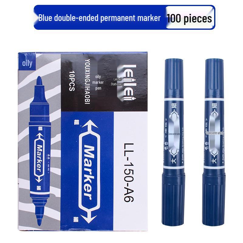 **Çift Uçlu Küçük Çocuk Çizim Kalemi - Siyah/Kırmızı/Mavi, İnce Uçlu, Su Bazlı**