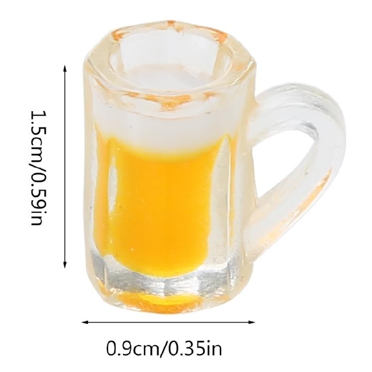 10PCS Miniature Beer Glass Dollhouse Mug Models Fairy Garden Doll House Decor