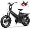 TESWAY X7 AWD All-Terrain Elektrofahrrad 52V60Ah Akku 1000W*2 Dualmotor Elektrofahrrad 20 Zoll Offroad-Reifen Mountain E-Bike