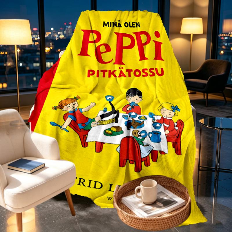 Pippi Longstocking Print Blanket - Soft & Comfortable, for Bedroom, Travel, Sofa, Home Decoration - Birthday Christmas Gift for Friend