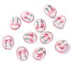 Perline in Ceramica Dipinta Tulipano e Farfalla Rosa Retrò per Braccialetti e Collane Fai da Te