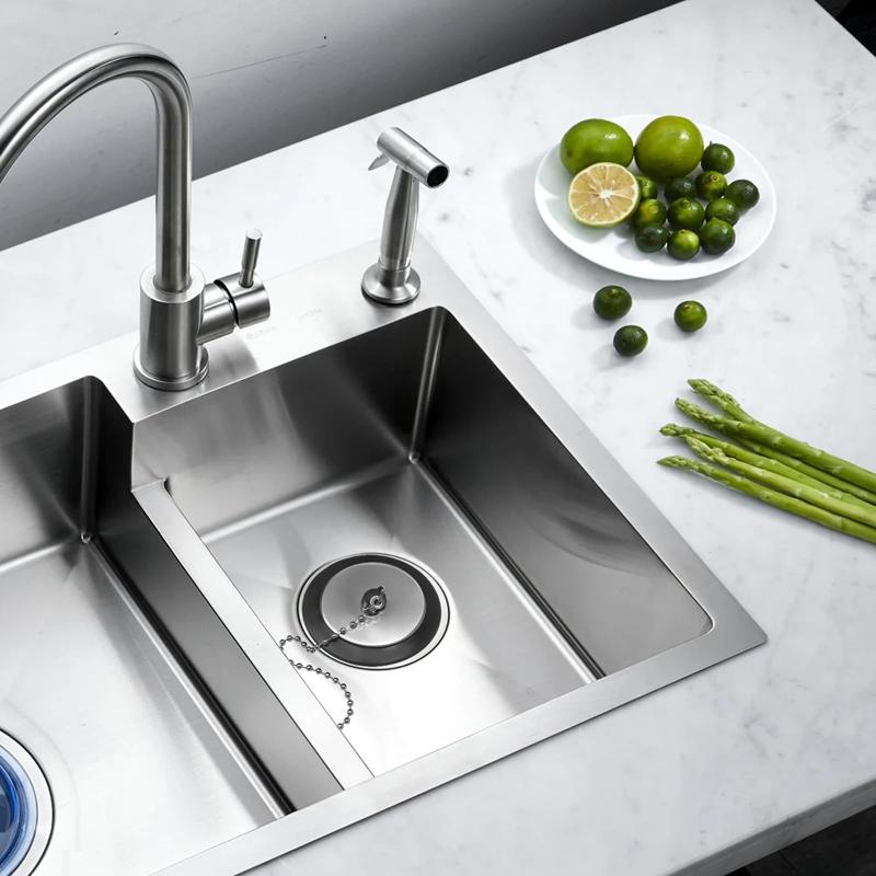 2 PCS Universal Sink Plug, Bath Plug Replacement, Kitchen Sink Plug Replacement, 40cm Chain