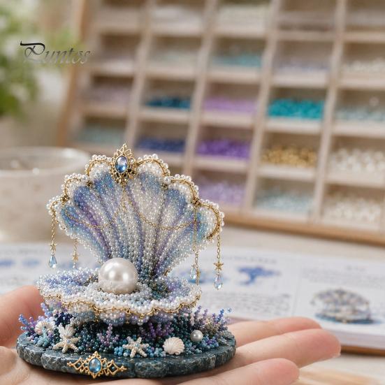 DIY Bead Kit Mythical Ocean for Beginners, 3D Beaded Animal Making with Instructions, Crystal Unique Sea Designs Beads and Pattern Guide, Underwater