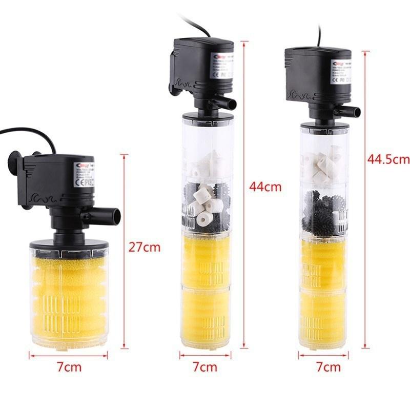 3 In 1 FishTank Filter Oxygen Pump Water Quality Purifier Tool EU Plug Aquarium Filter