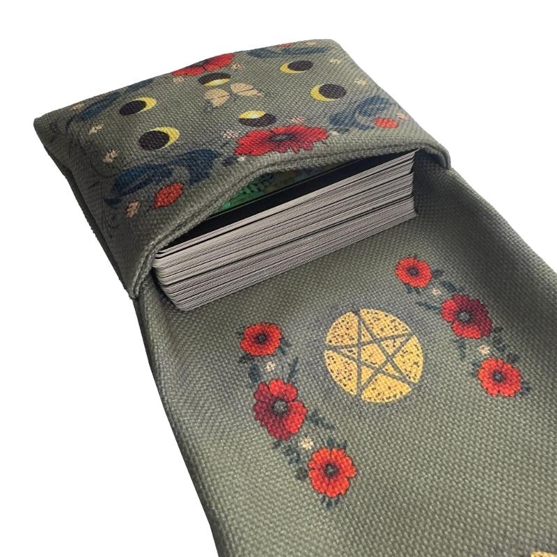 Linen Cloth Tarot Deck Holder Organizer Table Cloth Divination Bag Storage Pouch For Travel Carrying And Safekeeping