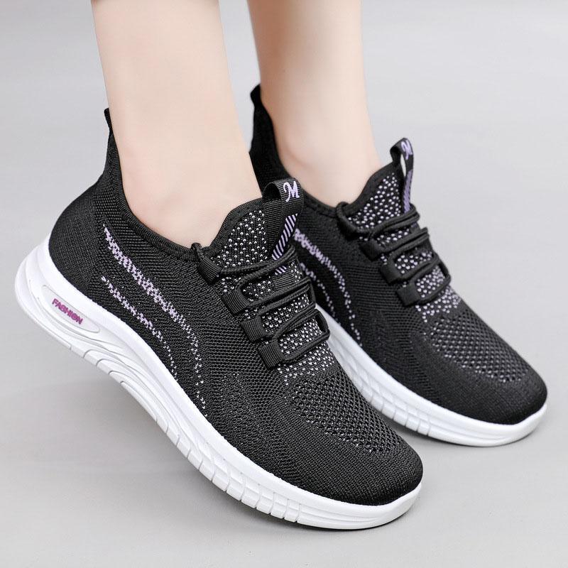 Women's 2025 New Spring Foreign Trade Lightweight Women's Sports Shoes Versatile Middle Aged and Elderly Casual Soft Soled Running Women's Shoes