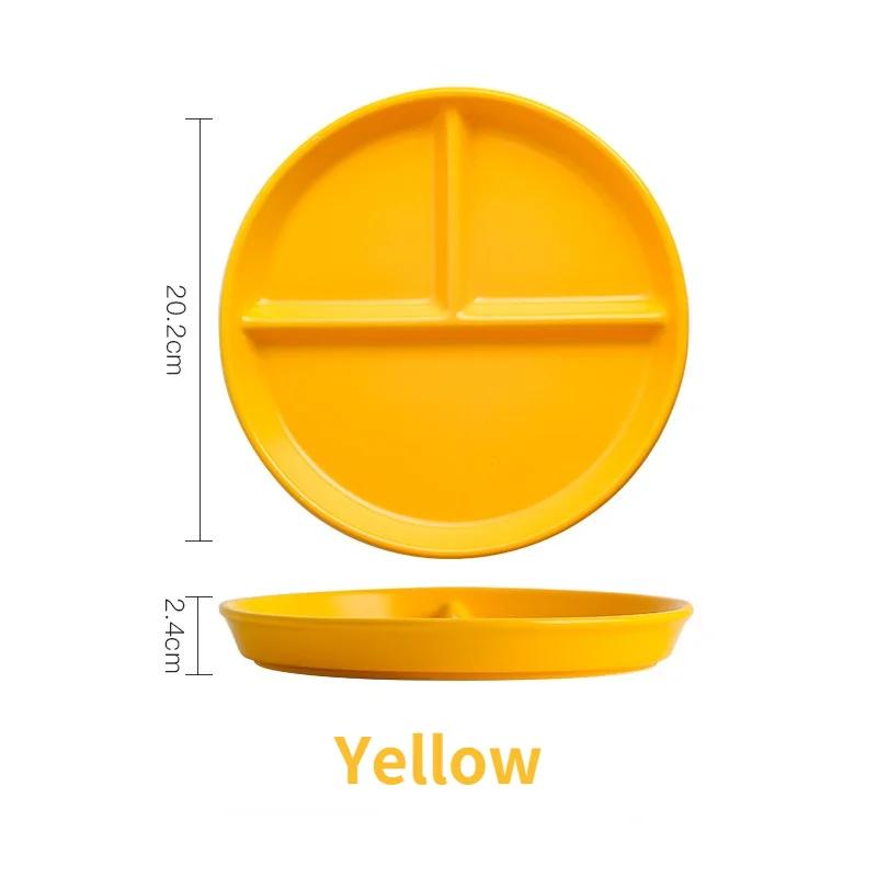 For One Person Ceramic Grid Plate Snack  Internet Celebrity Ins Children's Baby  Onion Ginger Garlic Multi-part Tray