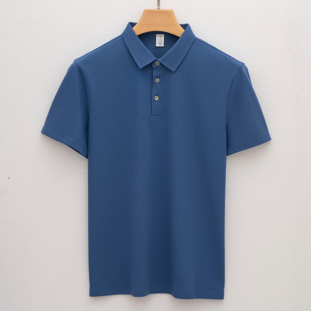 Bawełniana koszulka polo z kołnierzykiem Męska z krótkim rękawem Męska koszulka Biznesowa Długa Aksamitna Bawełniana Bez metki Kołnierzyk Koszulka polo