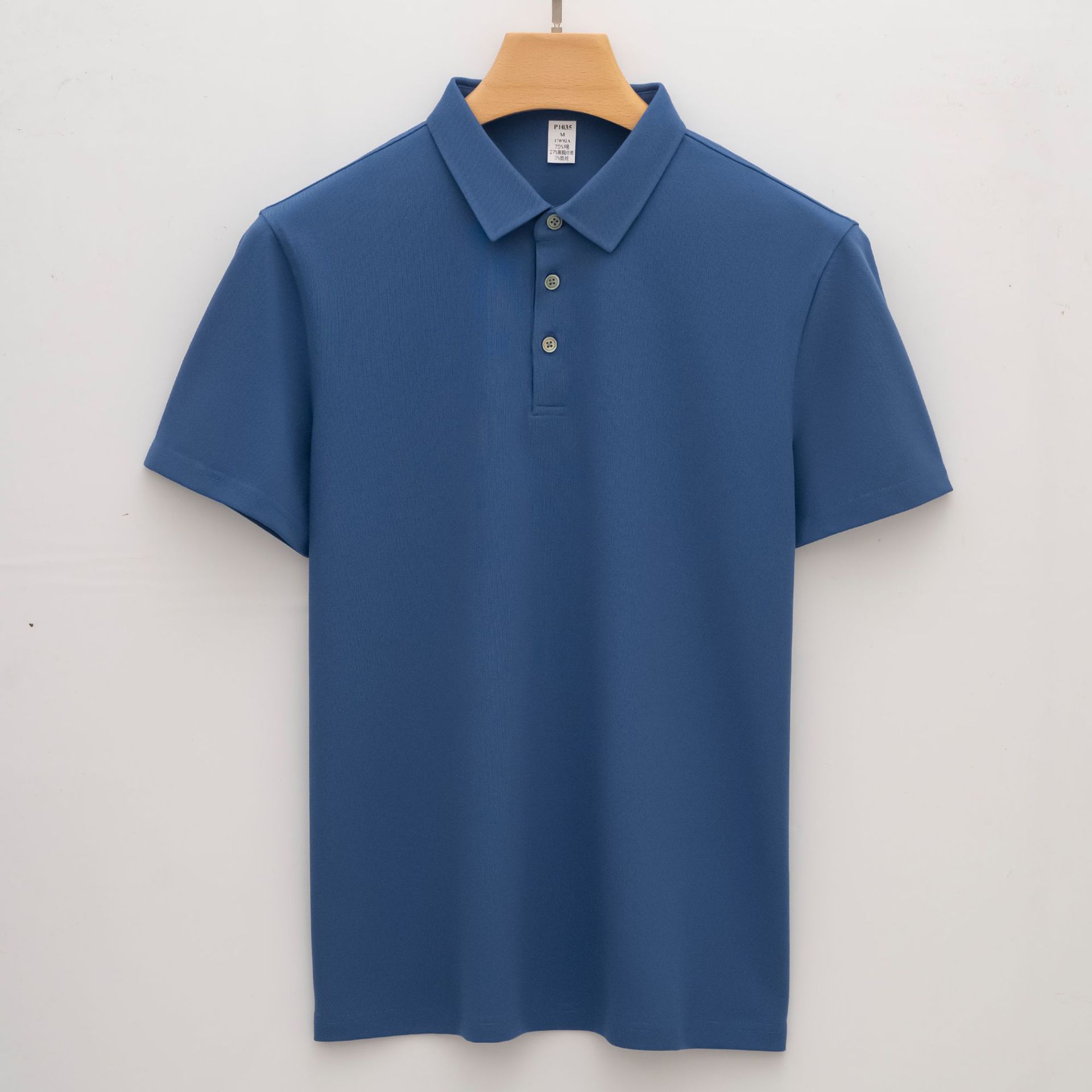 

205g Cotton Pressure-bonded Collar Short-sleeve Men s T-shirt Business Long-staple Cotton Seamless Collar Minimalist Lightweight Breathable T-shirt S