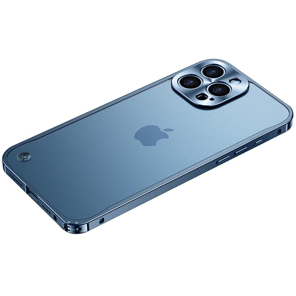 For iPhone 16 Pro Metal Clear Case Safety Lock Matte Anti-Fingerprint Back Cover