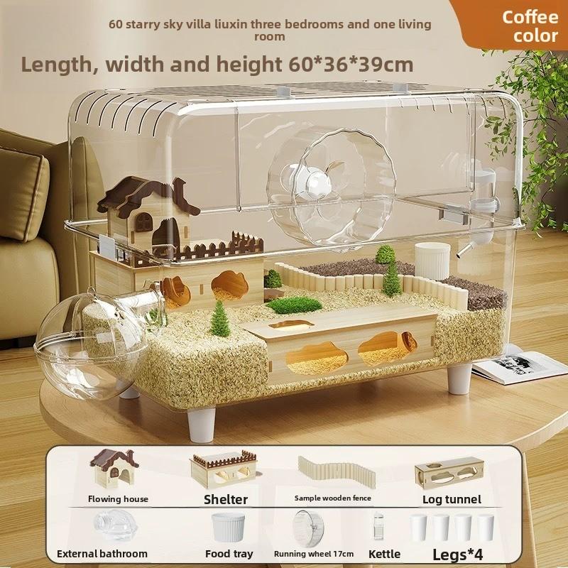 Hamster cage 60cm oversized villa luxury special big house breeding cage anti-gnawing