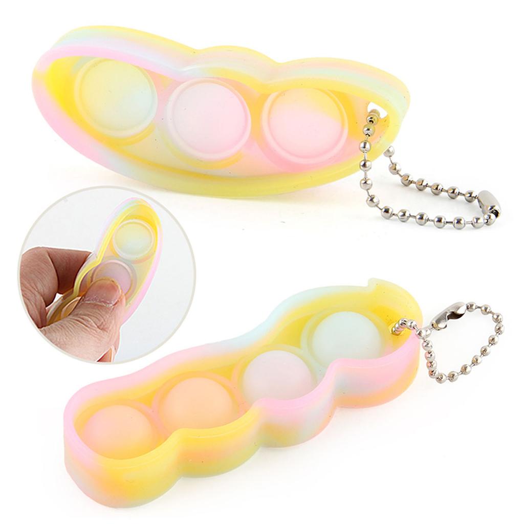 Fidget Toys Decompression Edamame Squishy Squeeze Peas Beans Keychain Infinite Peanut Edamame Toys Peas Popper Toy