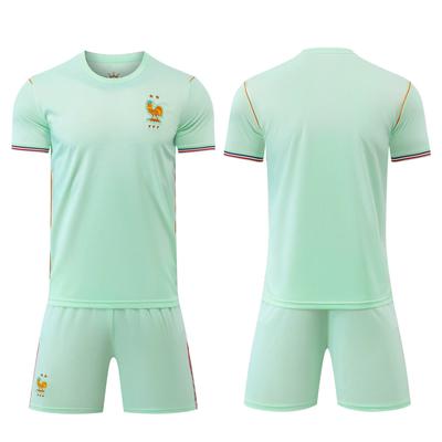 2026 France Away Light Green Plain Football Jersey Set
