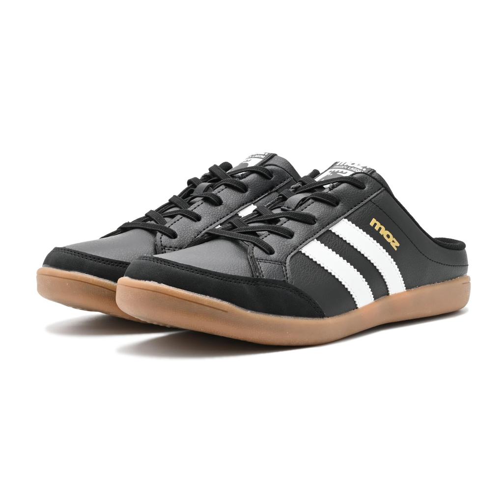 Mozu Clog Slide Retro Classic Memory Foam Cushion 5815 Size Men's Sandals, Easy-to-Slip Sneakers, Design, Lightweight, Insole, (Black, 25.5cm)