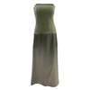 Women's Strapless Tube Top Maxi Dress Off Shoulder Patchwork Evening Dress Satin Bodycon