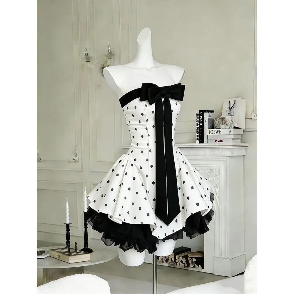 French Retro Sweet Sleeveless Mini Dress Women Y2K Harajuku Aesthetic Lace Slim Dress Spicy Girl Club Party Stylish Outfit