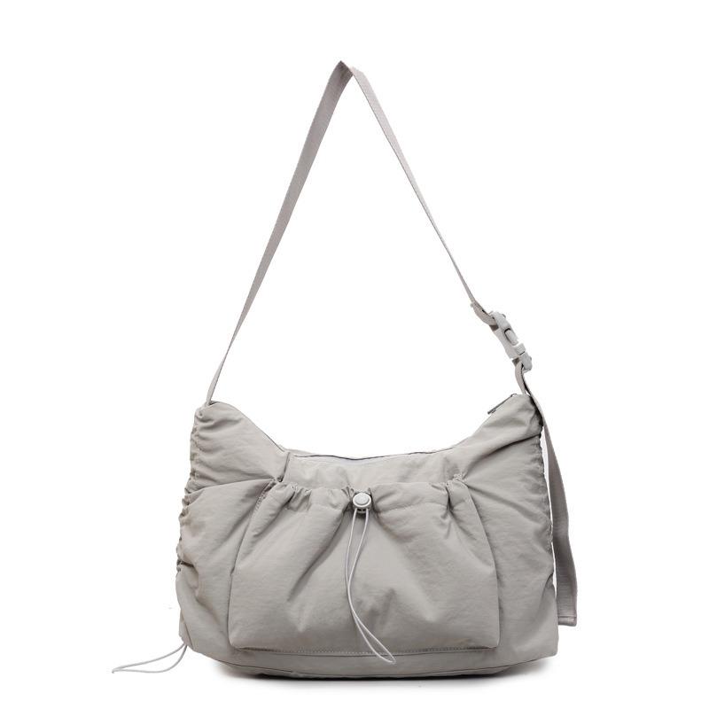 

Летняя новая сумка через плечо с плиссировкой, большая вместимость, сумка-мессенджер, универсальная для поездок на работу, на учебу, повседневная сумка-тоут one size fits all серый