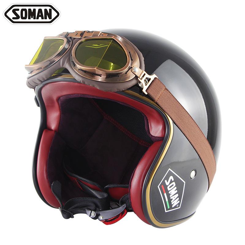 Exclusive Electric Car Helmets Harley Retro Men's And Women's Half Helmets Harley Windshields Personalized Riding Helmets