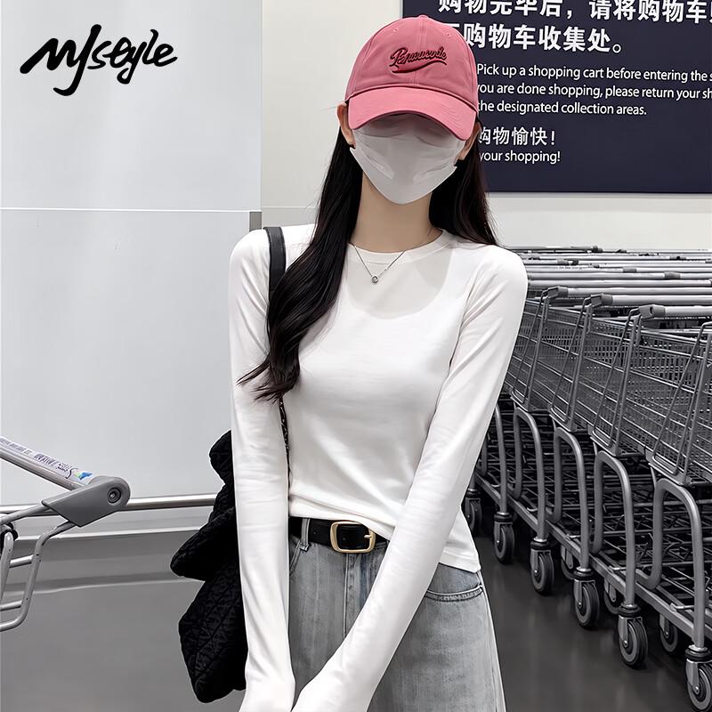 MJ STYLE Women's Thermal Fleece-Lined Crew Neck Long Sleeve Top