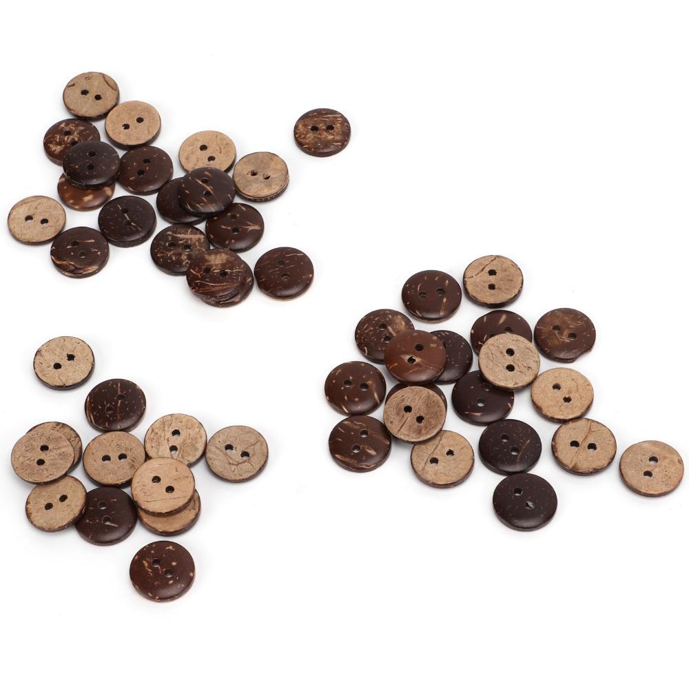 200pcs 2 Holes Coconut Shell Buttons Coconut Sewing Buttons Wooden Buttons  Clothing Decorations