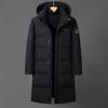 Winter Men's Down Jacket Fashion Casual Long Over Knee Hooded Middle-aged and Young Down Jacket Men's Jacket