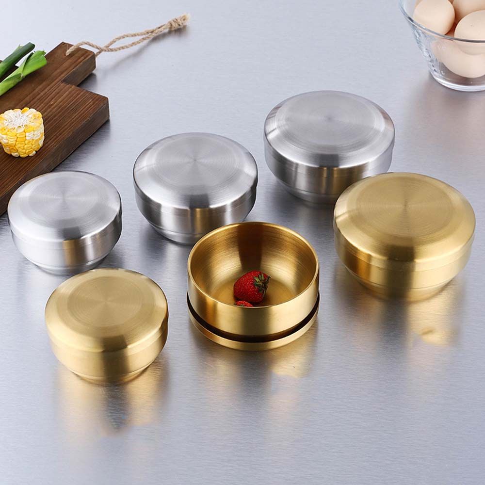 Utensils Korean Cuisine 304 Stainless Steel Mixing Bowls Double Rice Bowl Cereal Bowls Soup Bowl