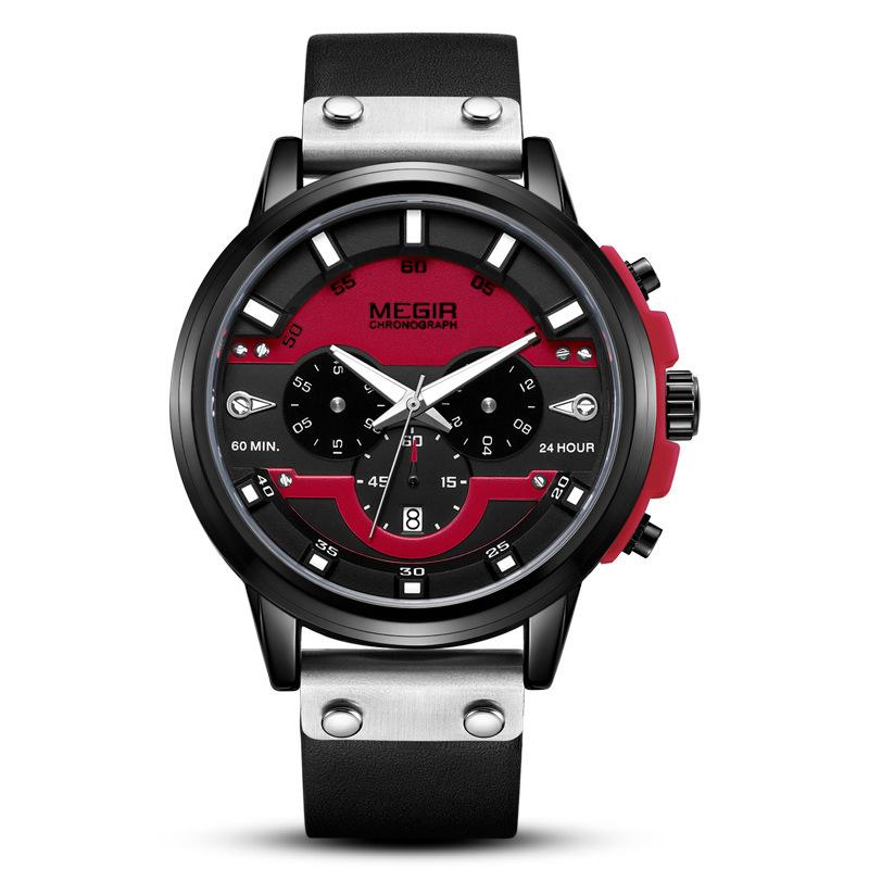 [Fashion Sports True Three-Eye Multifunctional Quartz Men S Watch] Model: 2080G. Condensed Racing Instrument