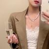 Sweet and Cool Splicing Light Luxury Temperament Versatile Love Pearl Necklace Niche Design Exquisite Collarbone Chain Neck Chain