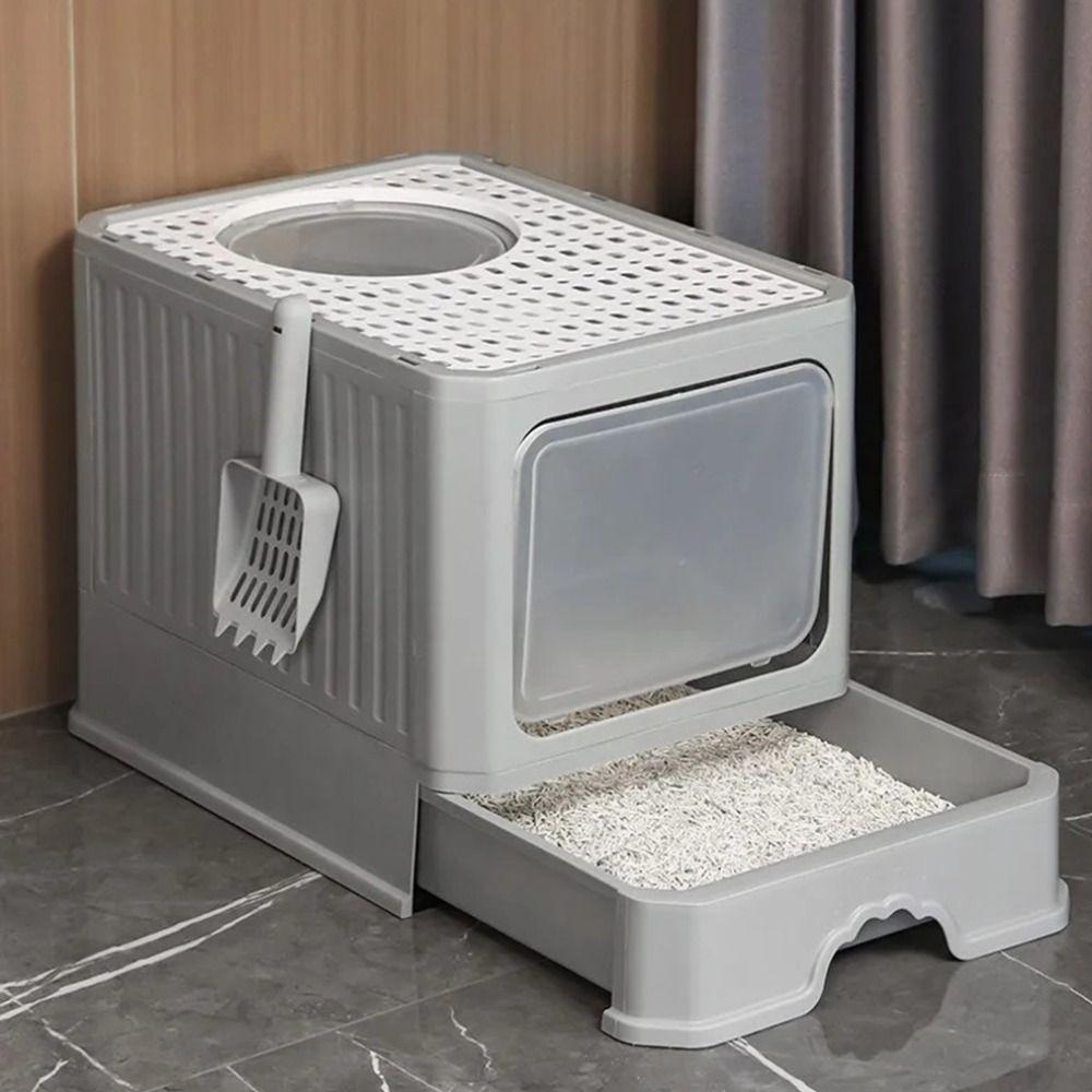 

Полностью закрытый кошачий туалет, выдвижной ящик, кошачий туалет, прочный кошачий туалет, принадлежности для кошек красный