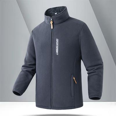 Autumn and Winter Fleece Jacket Men's Fleece Jacket Middle-aged and Elderly Fleece Casual Jacket Fleece Hoodie Outdoor Fleece Jacket