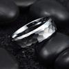 Fashion 8mm Men Stainless Steel Rings Silver Color Hammered Design Multi-Faceted Rings For Men Women Wedding Band Jewelry Gifts