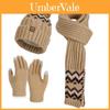 Winter Strickmützen Schal Handschuhe Set Für Damen Mit Thermofutter Für Kaltes Wetter
