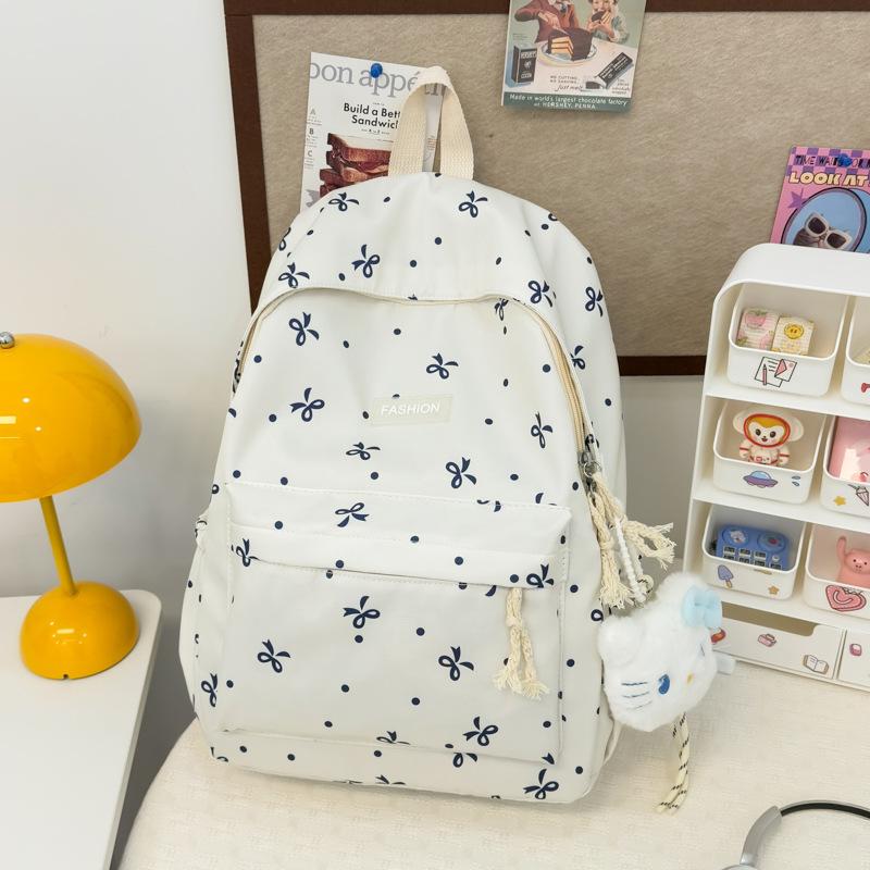 Schoolbag1011 new bow casual backpack student class schoolbag travel cute commuter versatile backpack