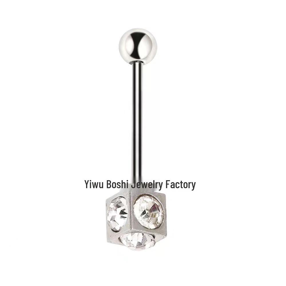 Fashionable Cubic Zirconia Tongue Stud & Nipple Ring Body Piercing Jewelry