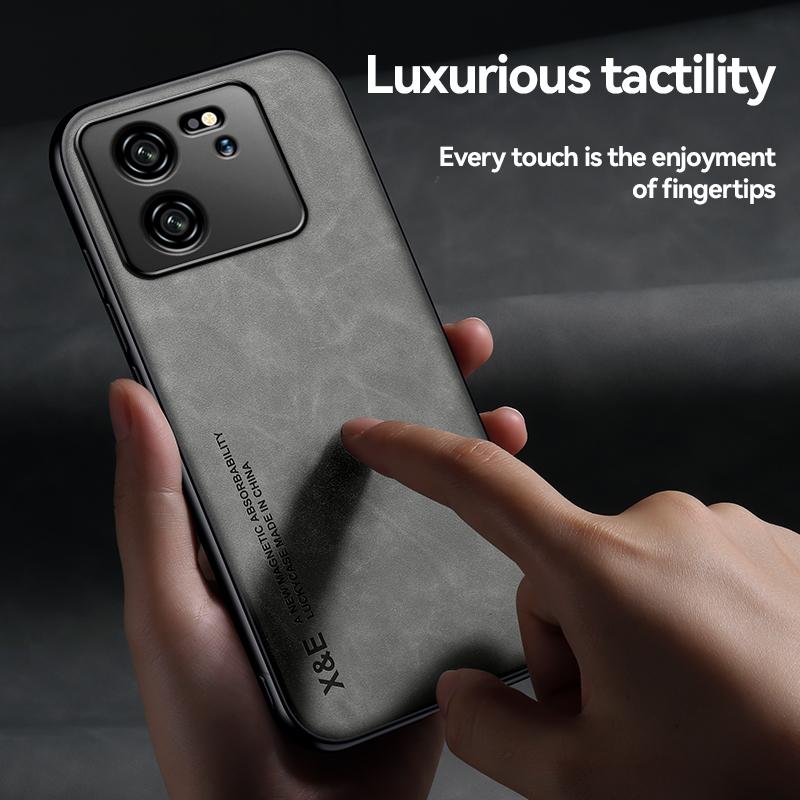 Luxury Leather Case For Xiaomi Mi 13T 12T 11T 10T Pro Cover With Metal Plate Support Car Hold