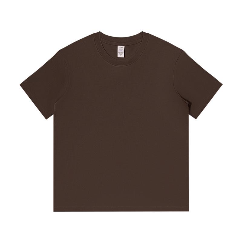 Sommer Einfarbig 230G Schwergewicht Baumwolle Basis T-Shirt Weiß für Herren Lässig All-Match Rundhals Mikro überschnittene Schultern Kurzarm T-Shirt für Damen