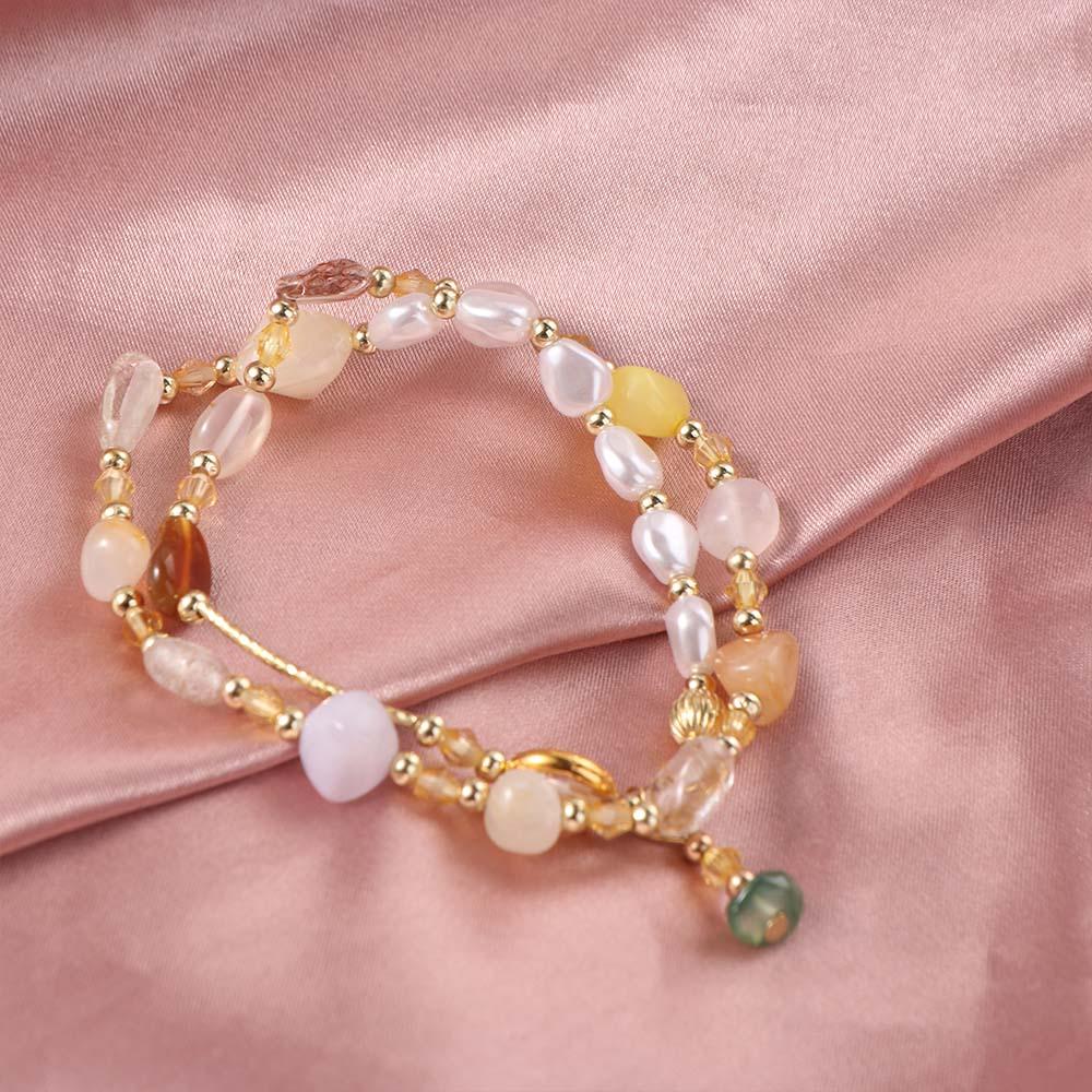 Jewelry Double-Layer Pearl Bracelet Bangle Bead String Bracelet Crystal Beaded Bracelet  Gifts