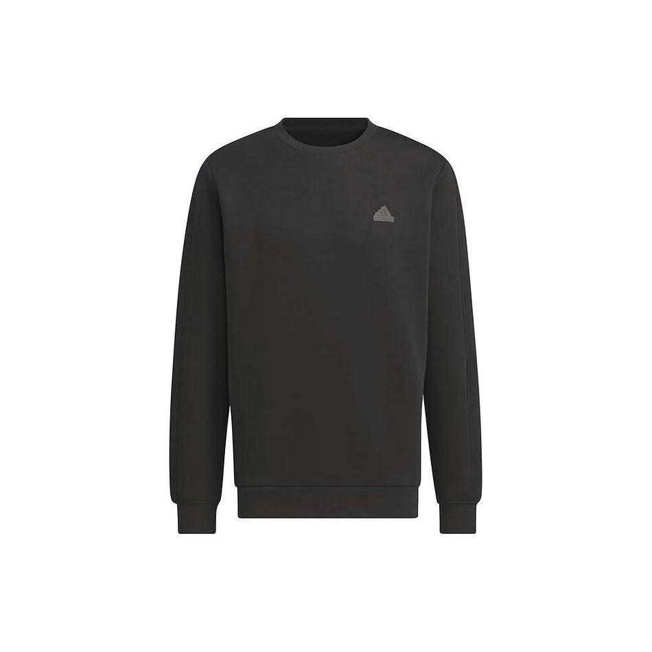 Adidas Solid Color Crew Neck Casual Long Sleeve Sweatshirt Men Sweatshirt Black JE8639